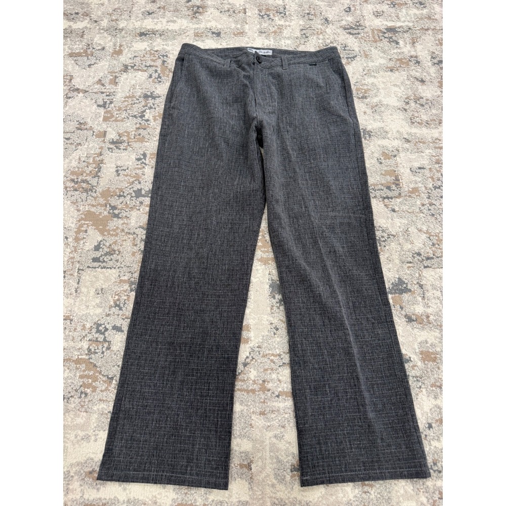 TravisMathew Mens 34 Charcoal Grey Heathered Golf Performance Pants Straight Leg